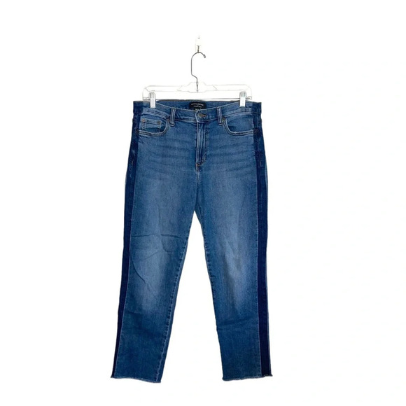 Banana Republic Straight Leg Ankle Medium Wash Side Stripe Jeans 30 Women’s - Picture 1 of 13